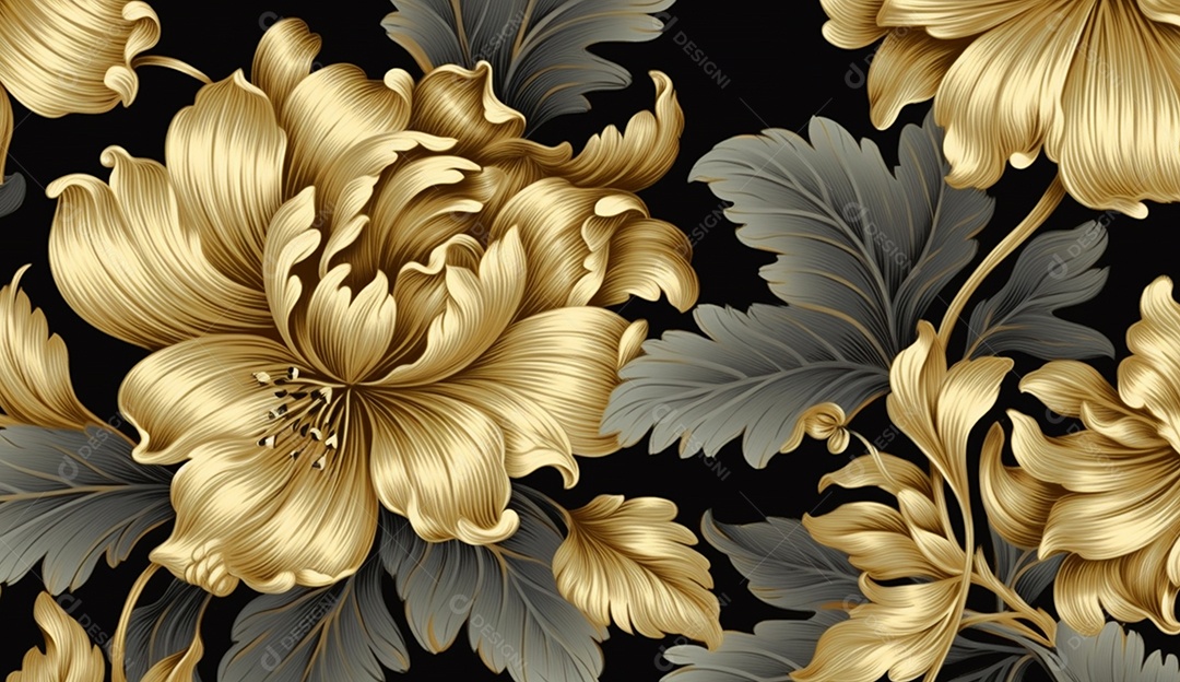 Flor dourada em fundo escuro