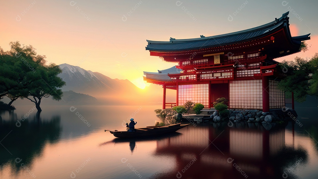 Imagem realista casa japonesa.