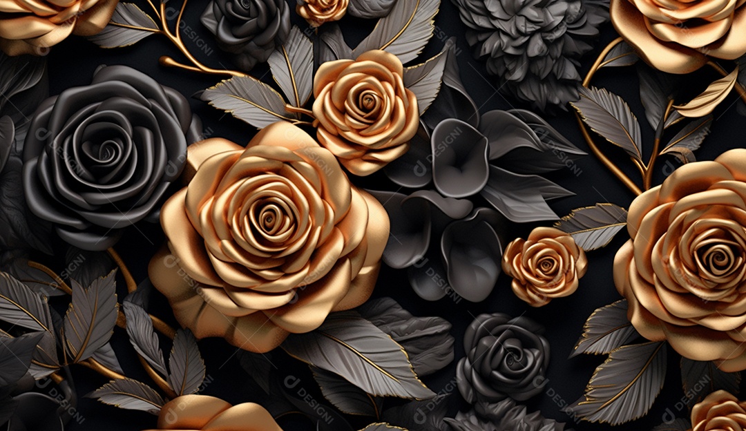 Flor dourada em fundo escuro