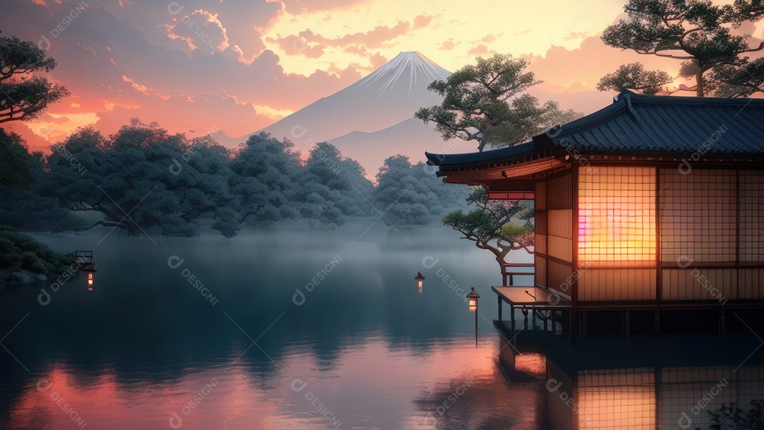 Imagem realista casa japonesa.