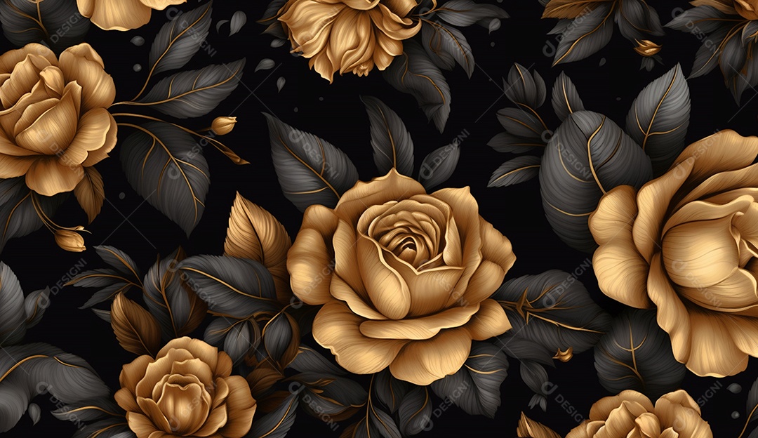 Flor dourada em fundo escuro