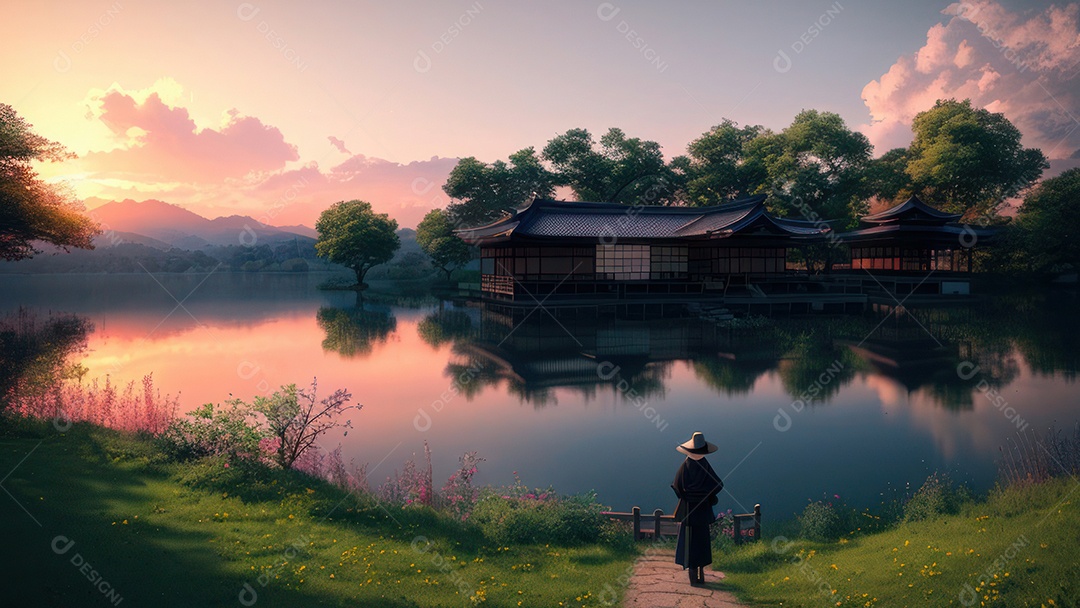 Imagem realista casa japonesa.