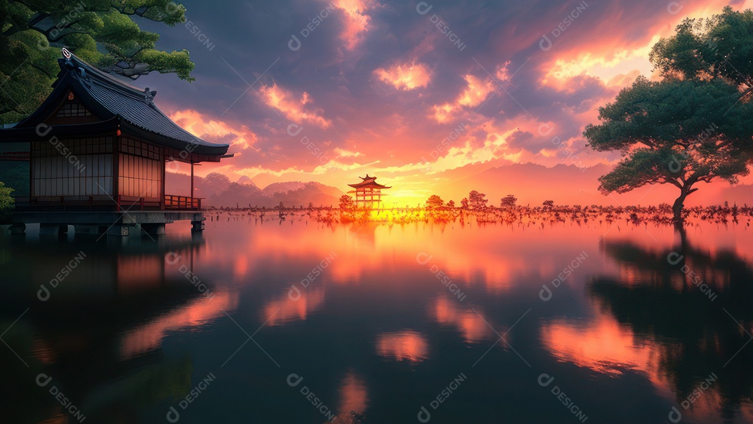 Imagem realista casa japonesa.