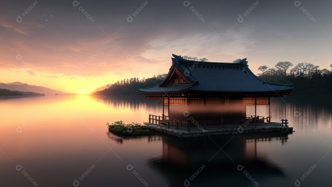 Imagem realista casa japonesa.