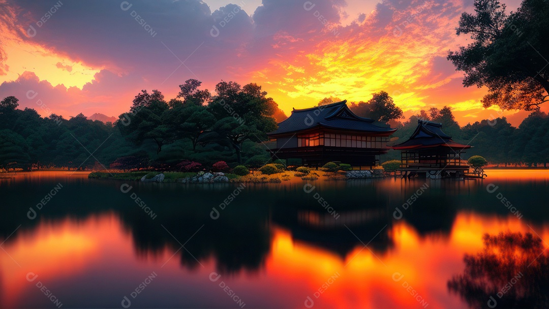 Imagem realista casa japonesa.