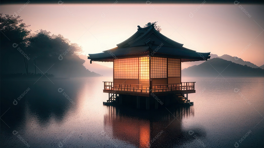 Imagem realista casa japonesa.