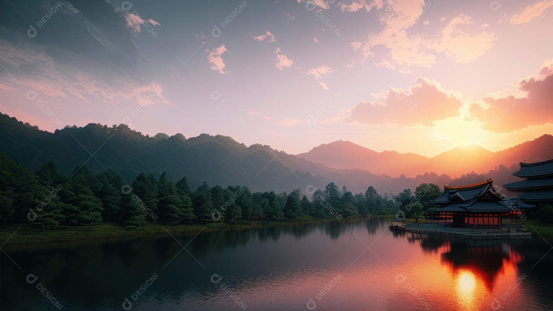 Imagem realista casa japonesa.