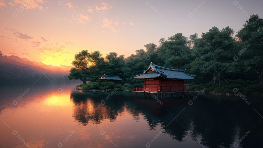 Imagem realista casa japonesa.