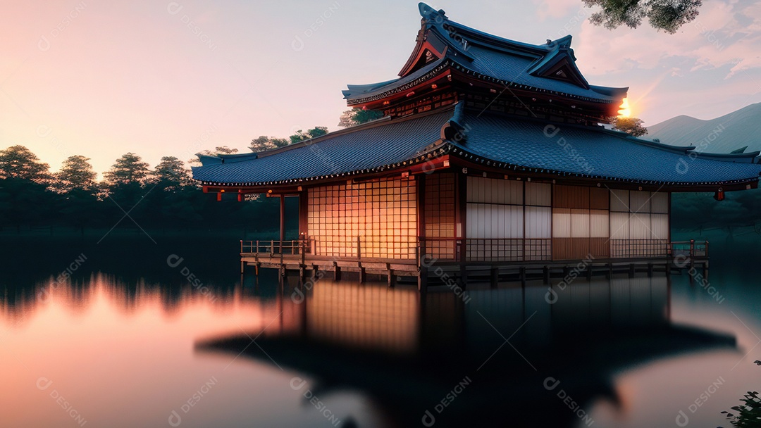 Imagem realista casa japonesa.