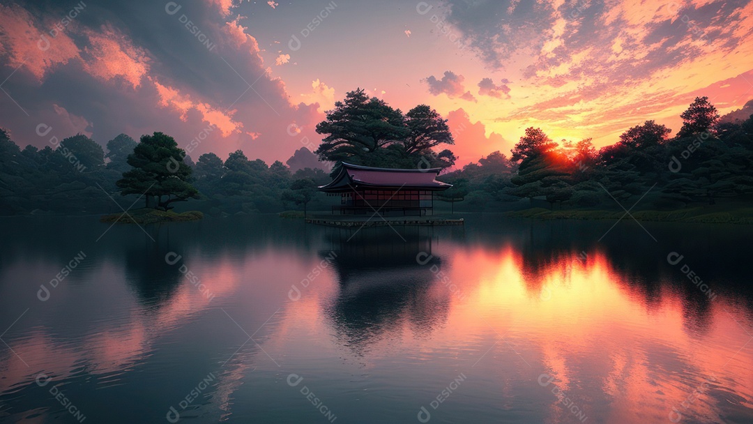 Imagem realista casa japonesa.