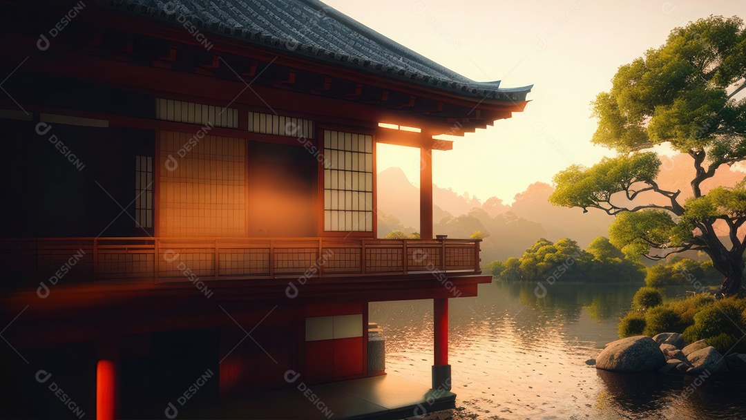 Imagem realista casa japonesa.
