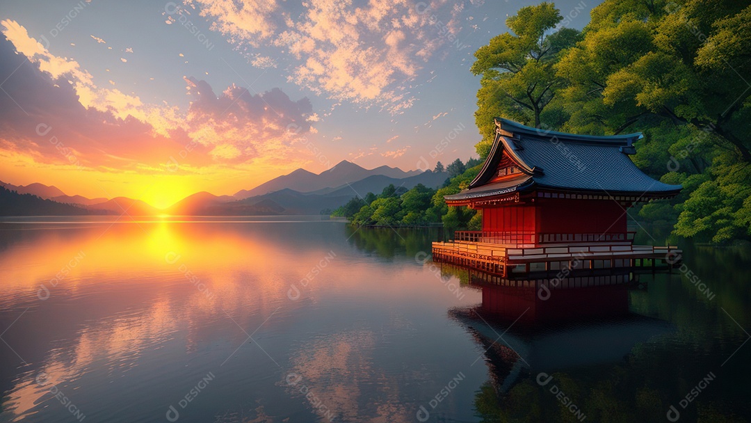 Imagem realista casa japonesa.