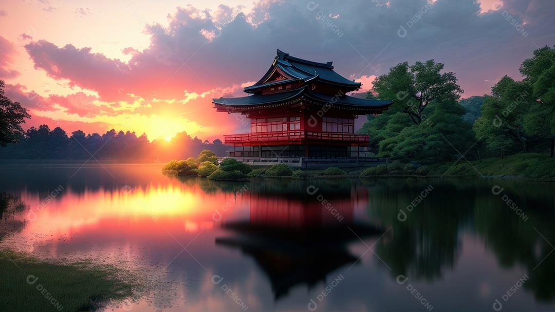 Imagem realista casa japonesa.