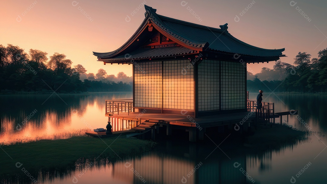 Imagem realista casa japonesa.