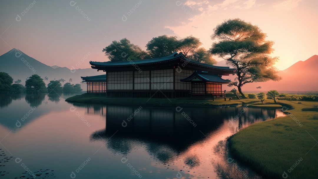Imagem realista casa japonesa.