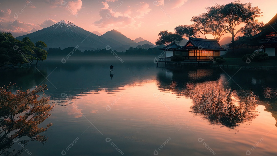 Imagem realista casa japonesa.