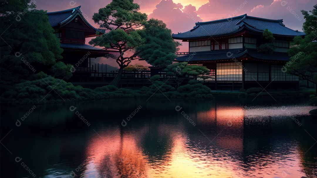 Imagem realista casa japonesa.