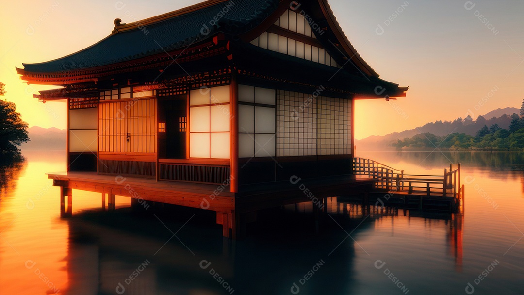 Imagem realista casa japonesa.