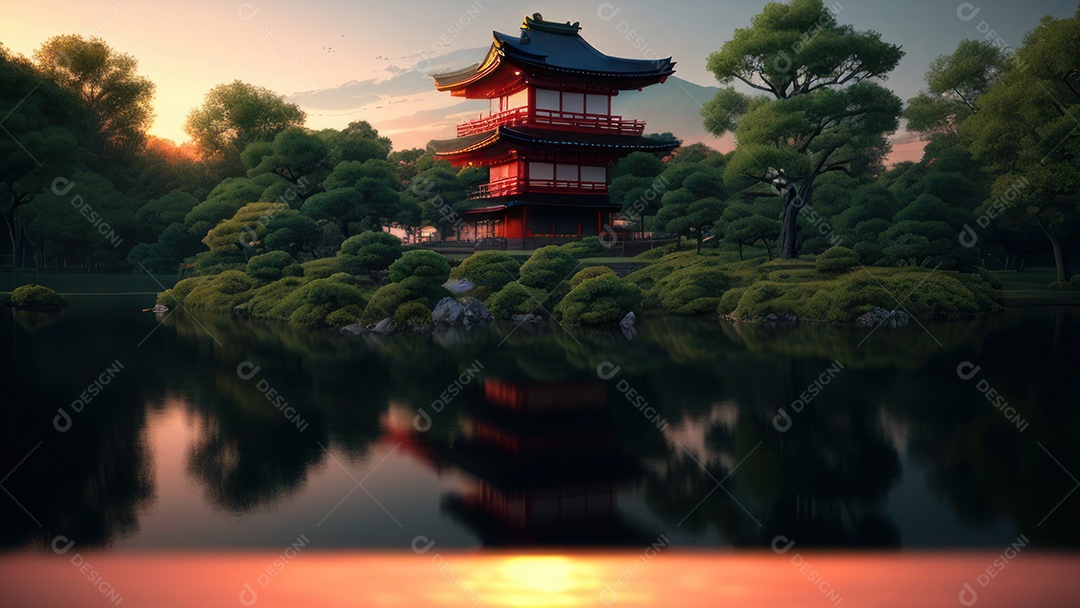 Imagem realista casa japonesa.