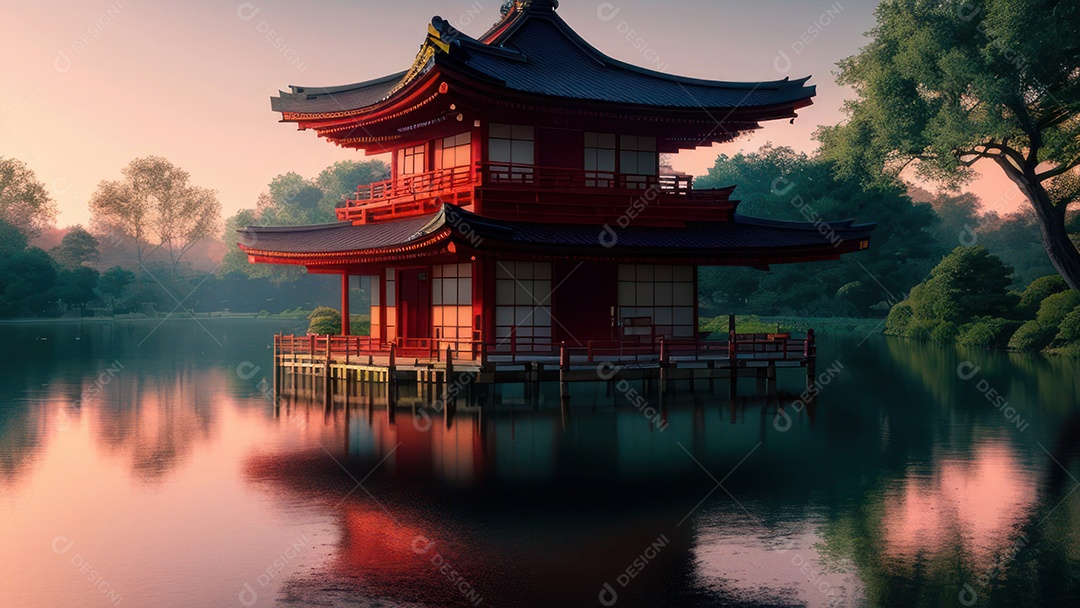 Imagem realista casa japonesa.