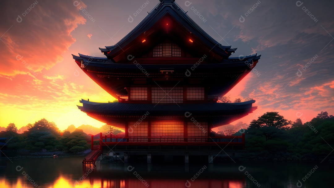 Imagem realista casa japonesa.