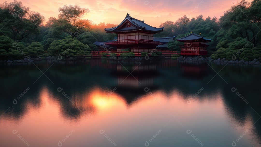 Imagem realista casa japonesa.