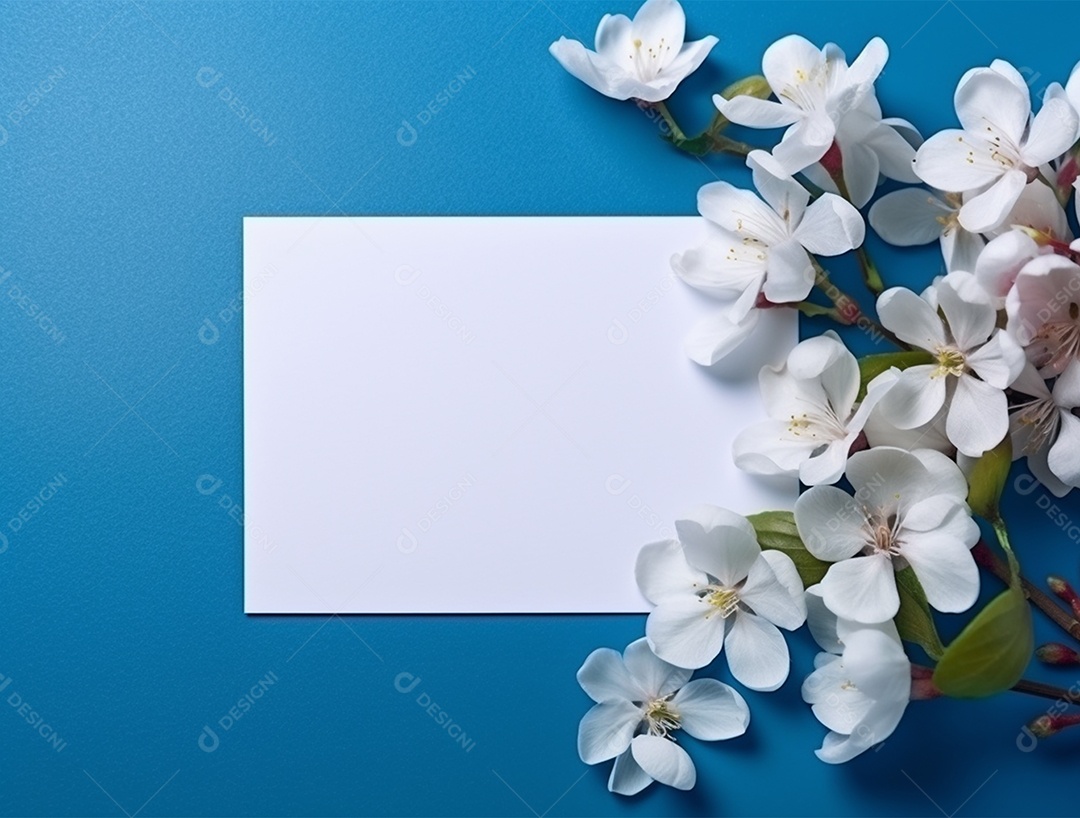 Papel em um fundo colorido com flores