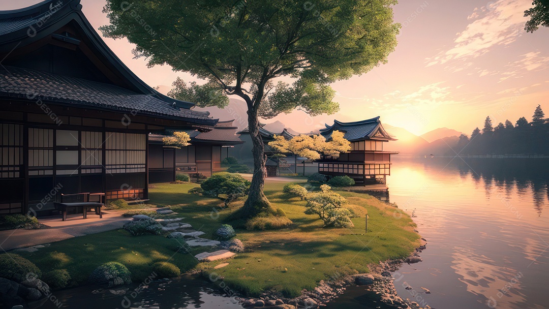 Imagem realista casa japonesa.