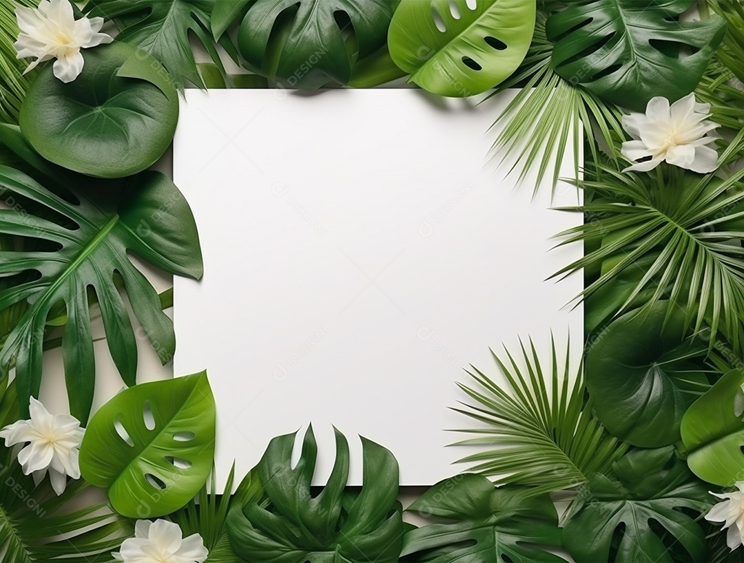 Papel em um fundo colorido com flores