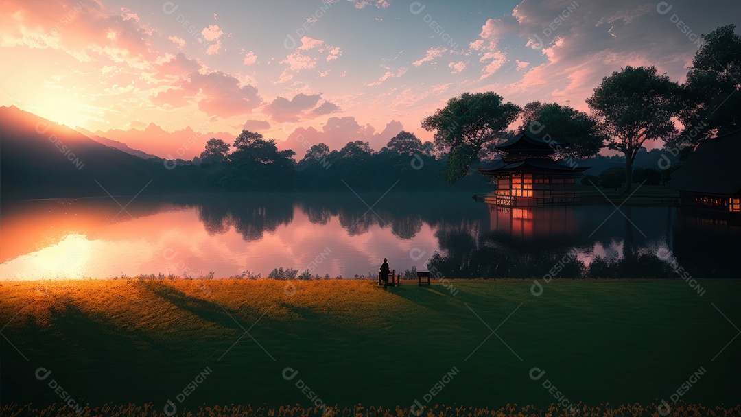 Imagem realista casa japonesa.