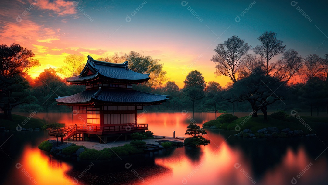 Imagem realista casa japonesa.