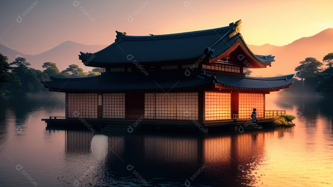 Imagem realista casa japonesa.