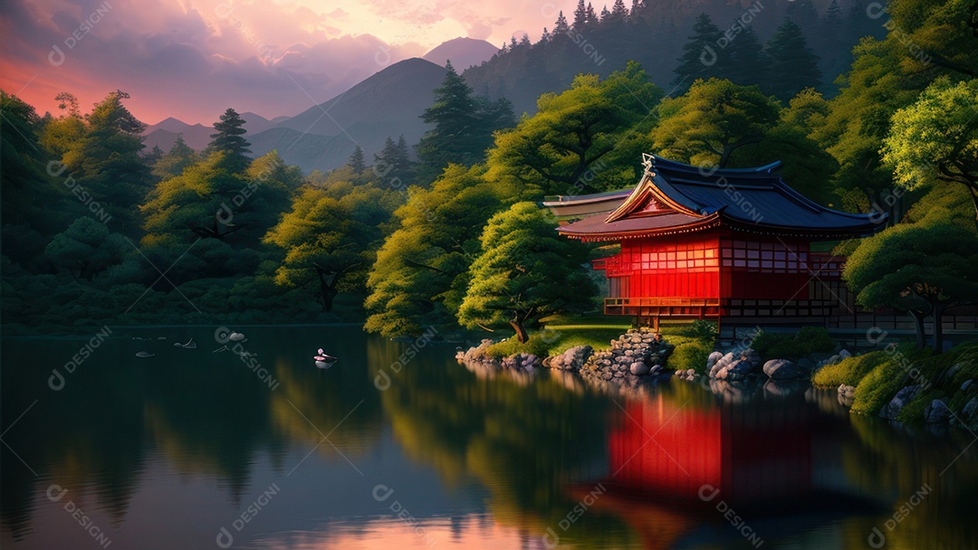 Imagem realista casa japonesa.