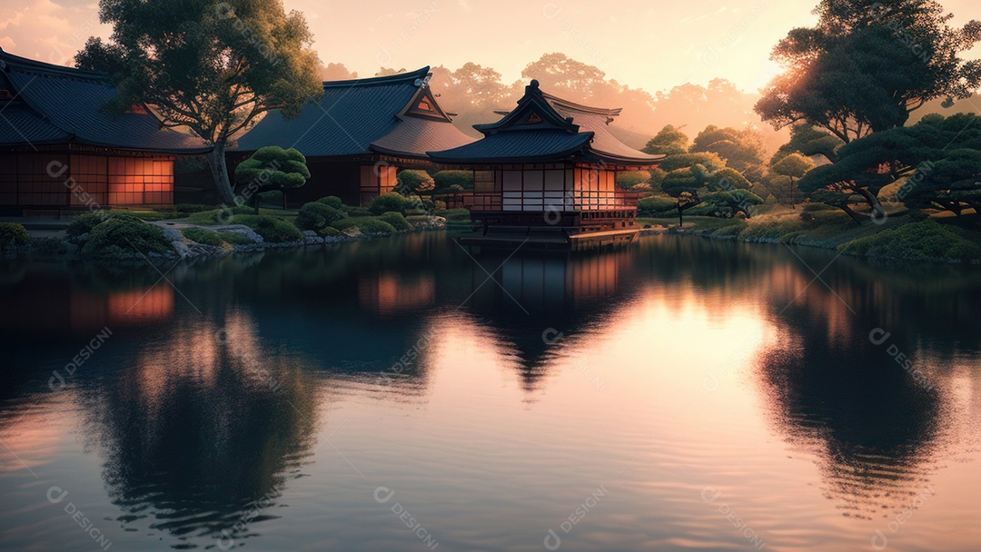 Imagem realista casa japonesa.
