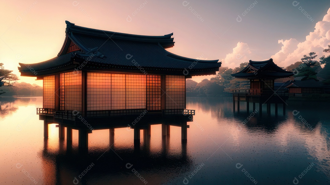 Imagem realista casa japonesa.