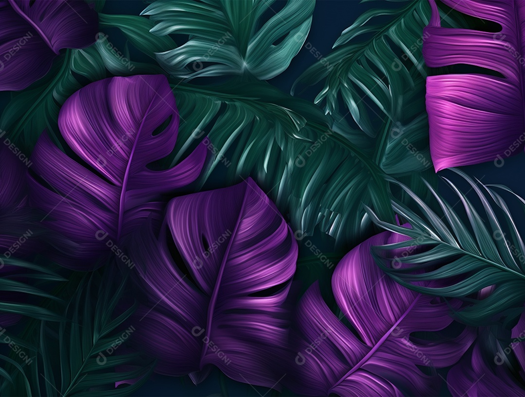 Folhagem sobre um fundo escuro.