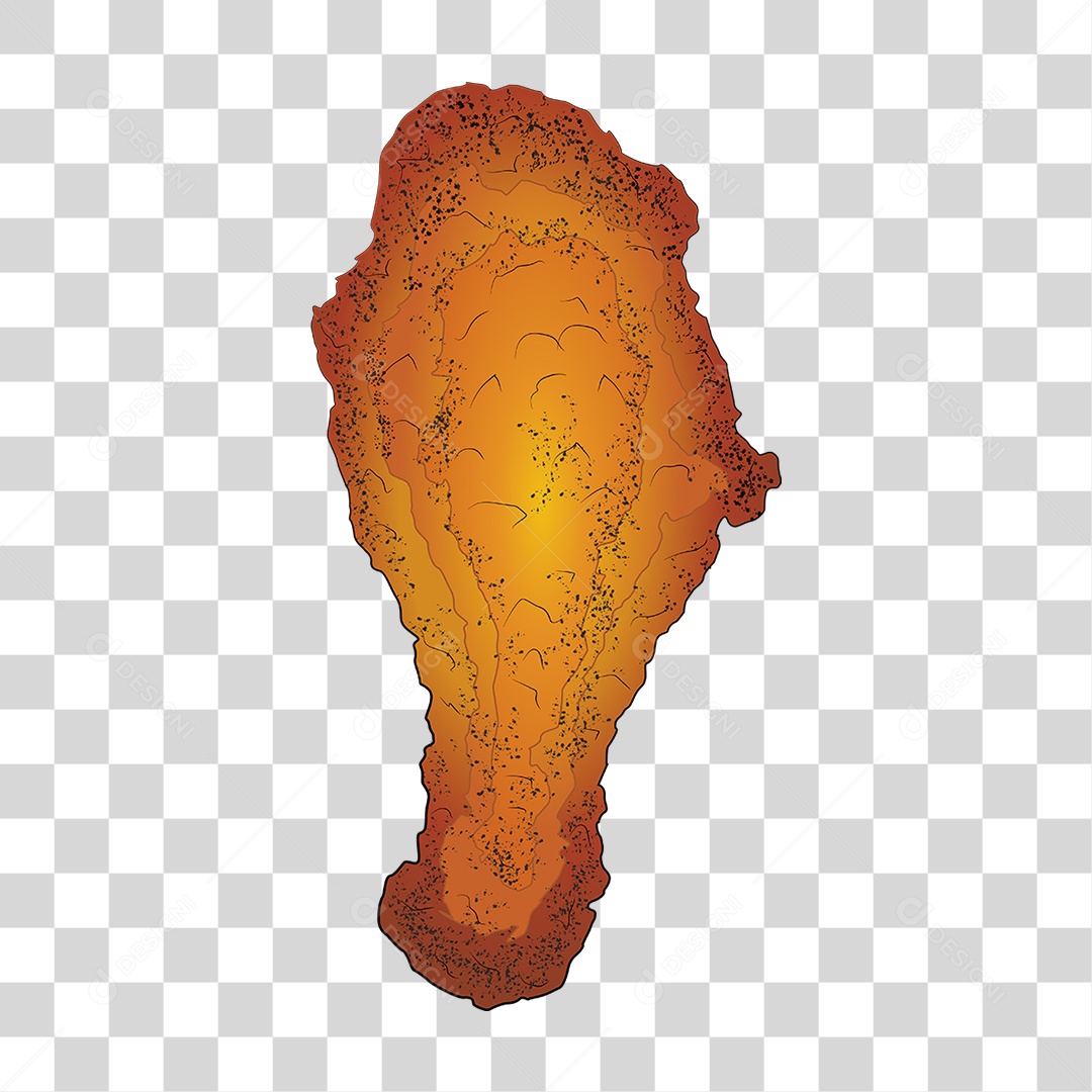 Elemento 3D Frango Frito para Composição PNG Transparente