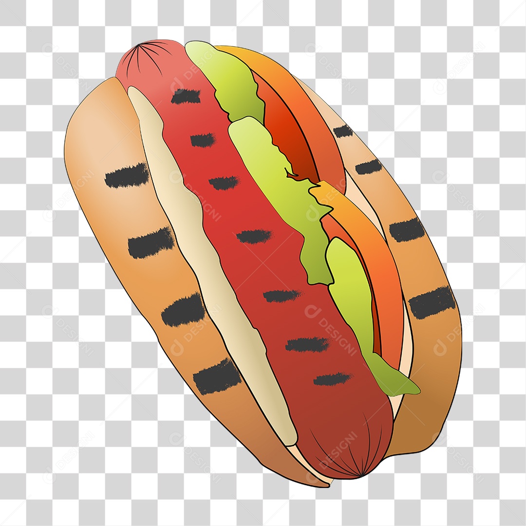Elemento 3D Hot-dog para Composição PNG Transparente
