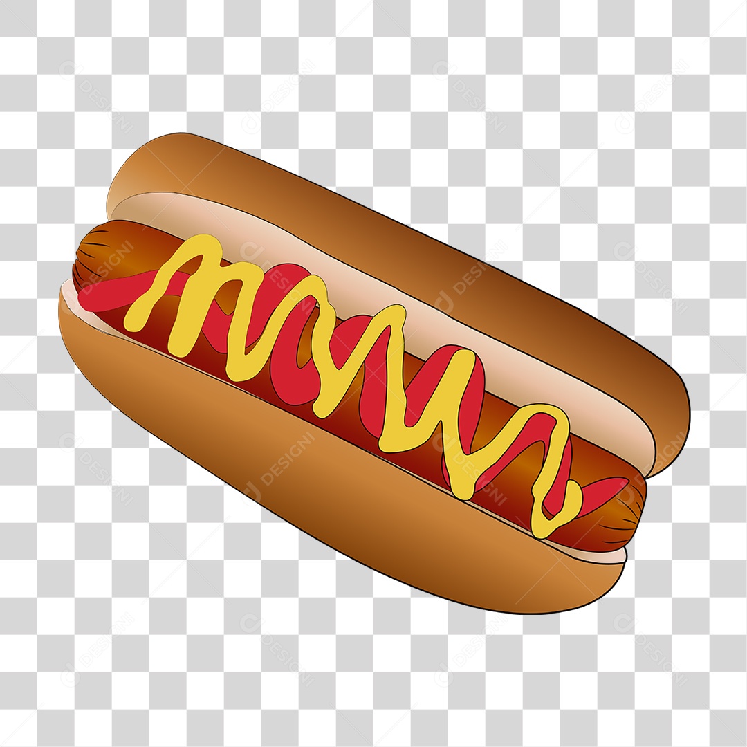 Elemento 3D Hot-dog para Composição PNG Transparente