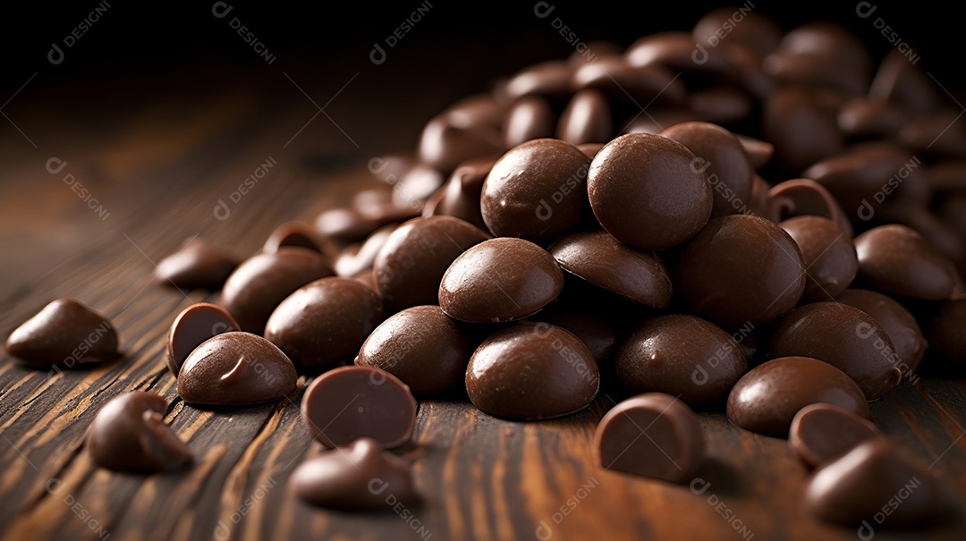 Gotas de chocolate Dia Mundial do Chocolate 07 de julho IA generativa.