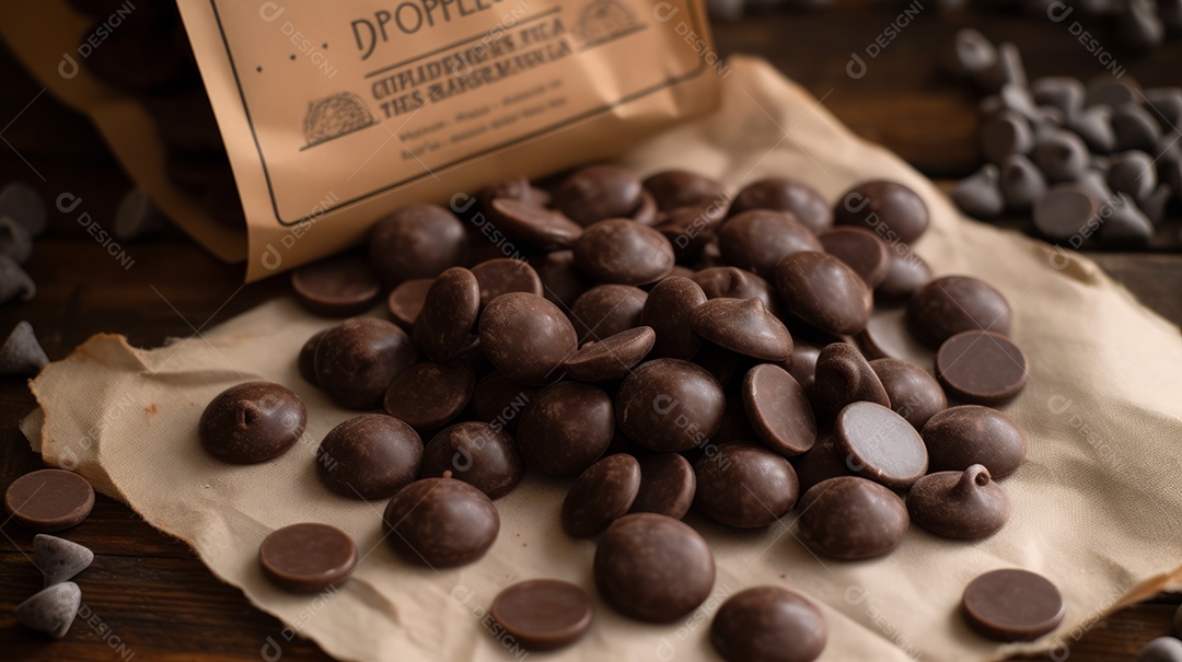 Gotas de chocolate Dia Mundial do Chocolate 07 de julho IA generativa.