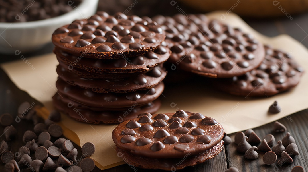 Gotas de chocolate Dia Mundial do Chocolate 07 de julho IA generativa.