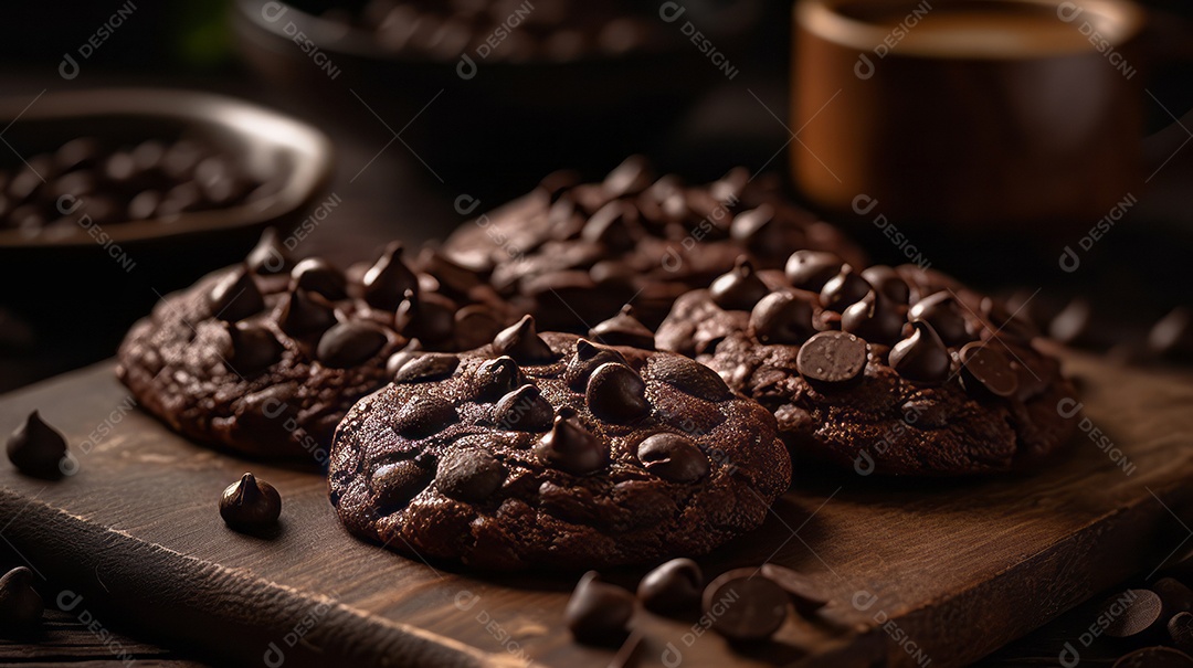 Gotas de chocolate Dia Mundial do Chocolate 07 de julho IA generativa.