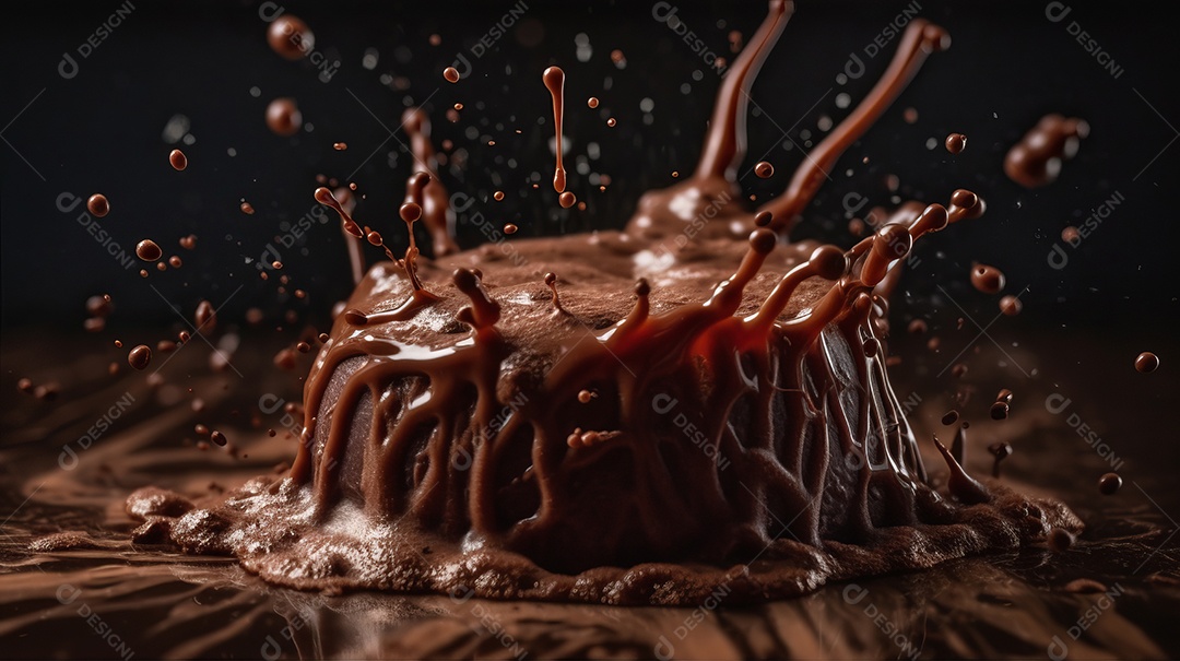 Pasta de água com chocolate Dia Mundial do Chocolate 07 de julho IA generativa.