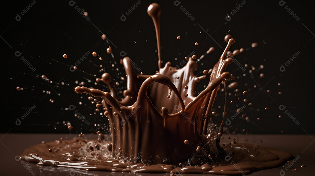 Pasta de água com chocolate Dia Mundial do Chocolate 07 de julho IA generativa.