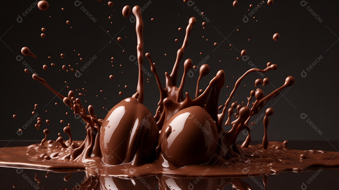 Pasta de água com chocolate Dia Mundial do Chocolate 07 de julho IA generativa.