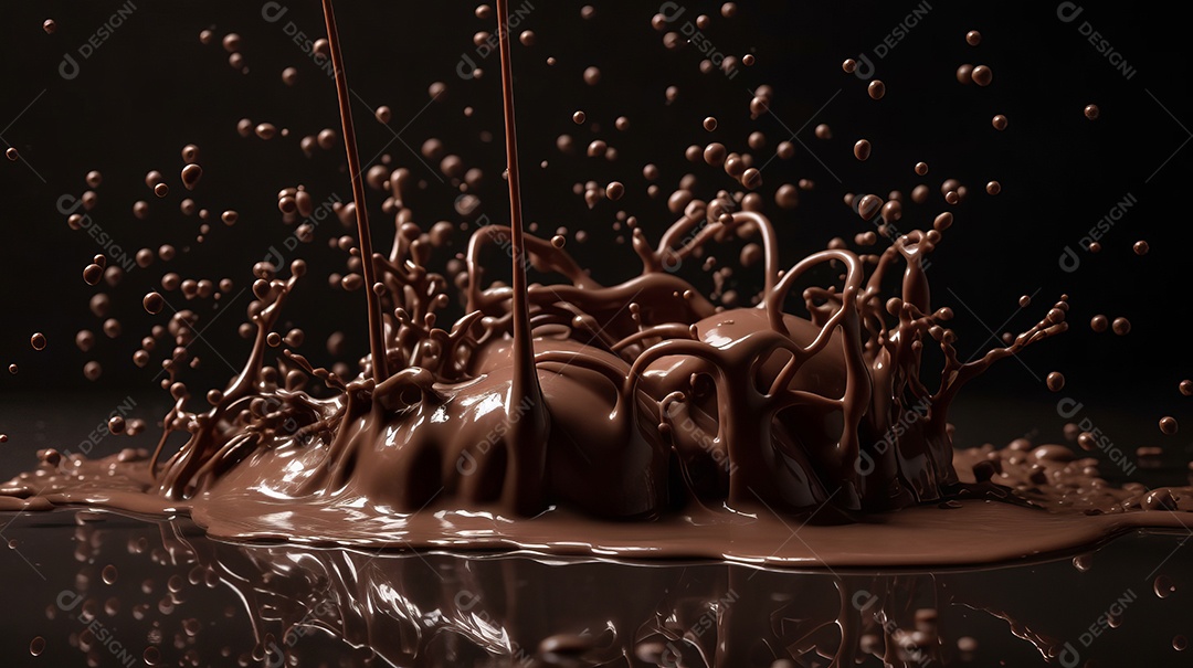 Pasta de água com chocolate Dia Mundial do Chocolate 07 de julho IA generativa.