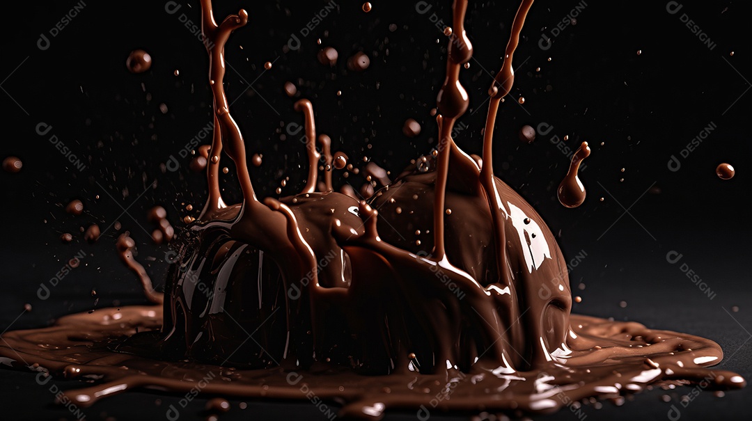 Pasta de água com chocolate Dia Mundial do Chocolate 07 de julho IA generativa.