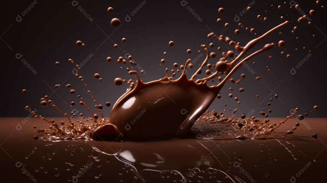 Pasta de água com chocolate Dia Mundial do Chocolate 07 de julho IA generativa.