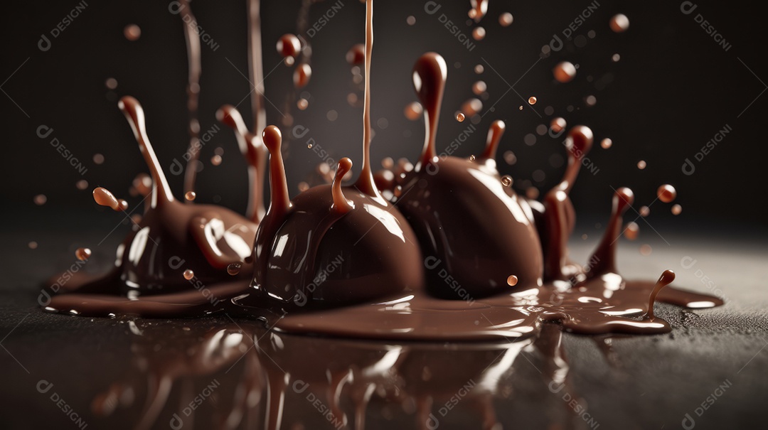 Pasta de água com chocolate Dia Mundial do Chocolate 07 de julho IA generativa.